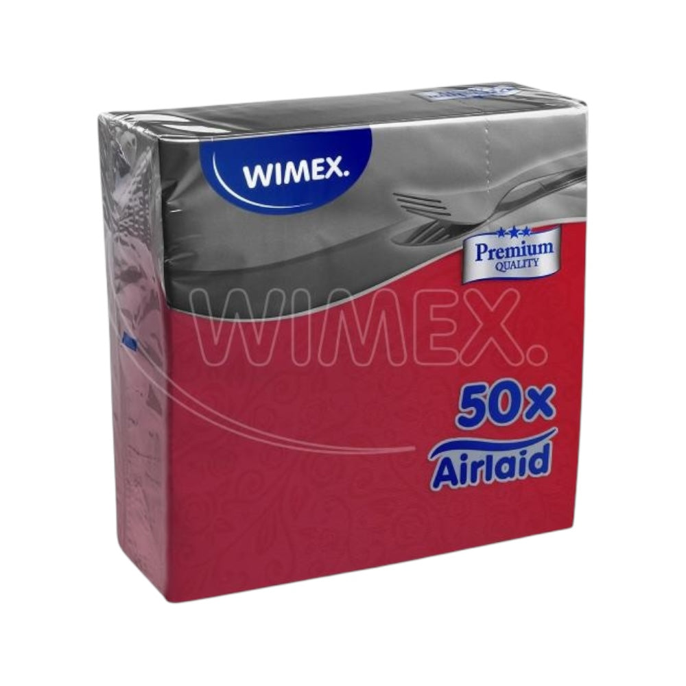 Servítky premium dekor 40x40 červené 50ks