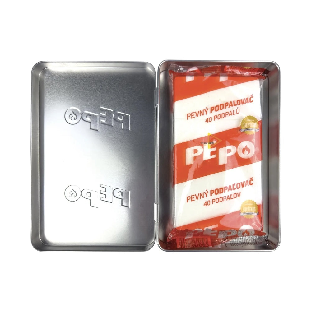 PE-PO Podpaľovač pevný 40 podpalov v plechovej krabičke