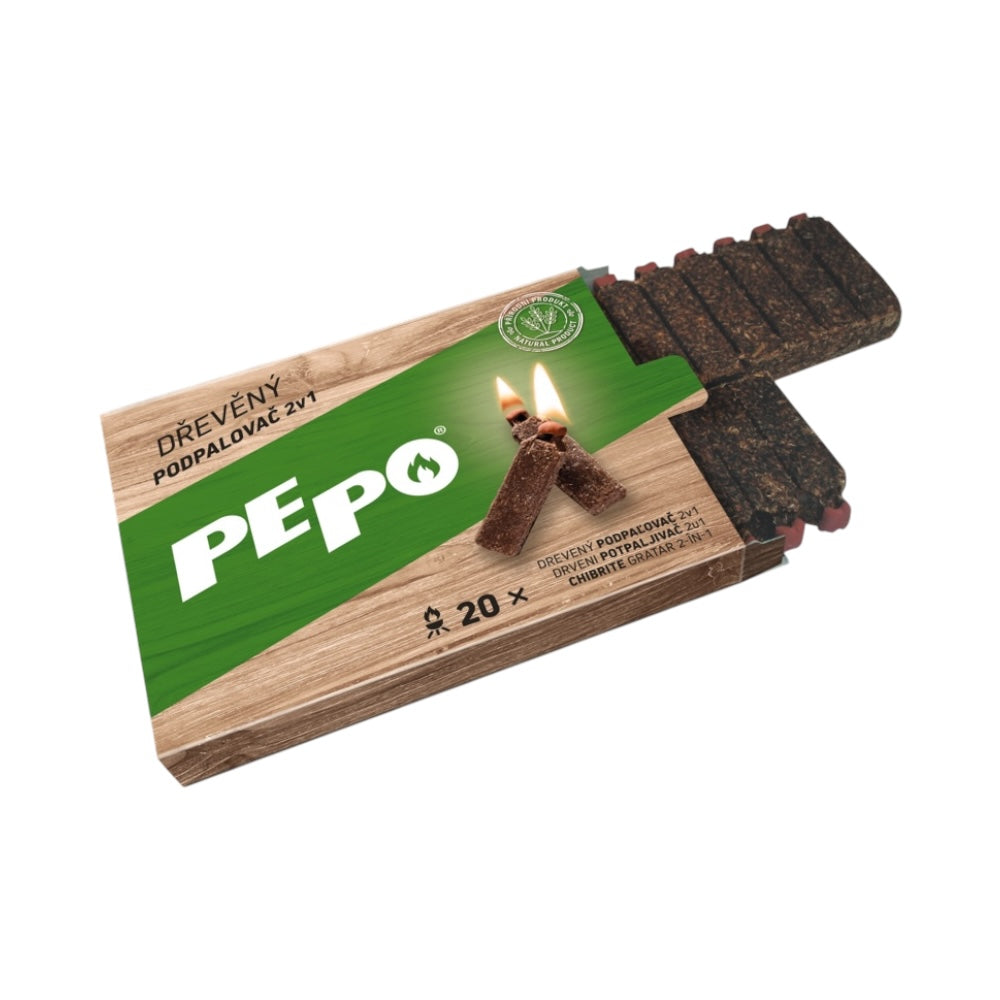 PE-PO Podpaľovač drevený 2v1 20 podpalov