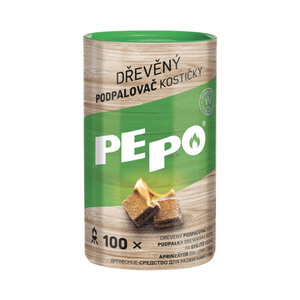 PE-PO Podpaľovač drevené kocky 100 podpalov