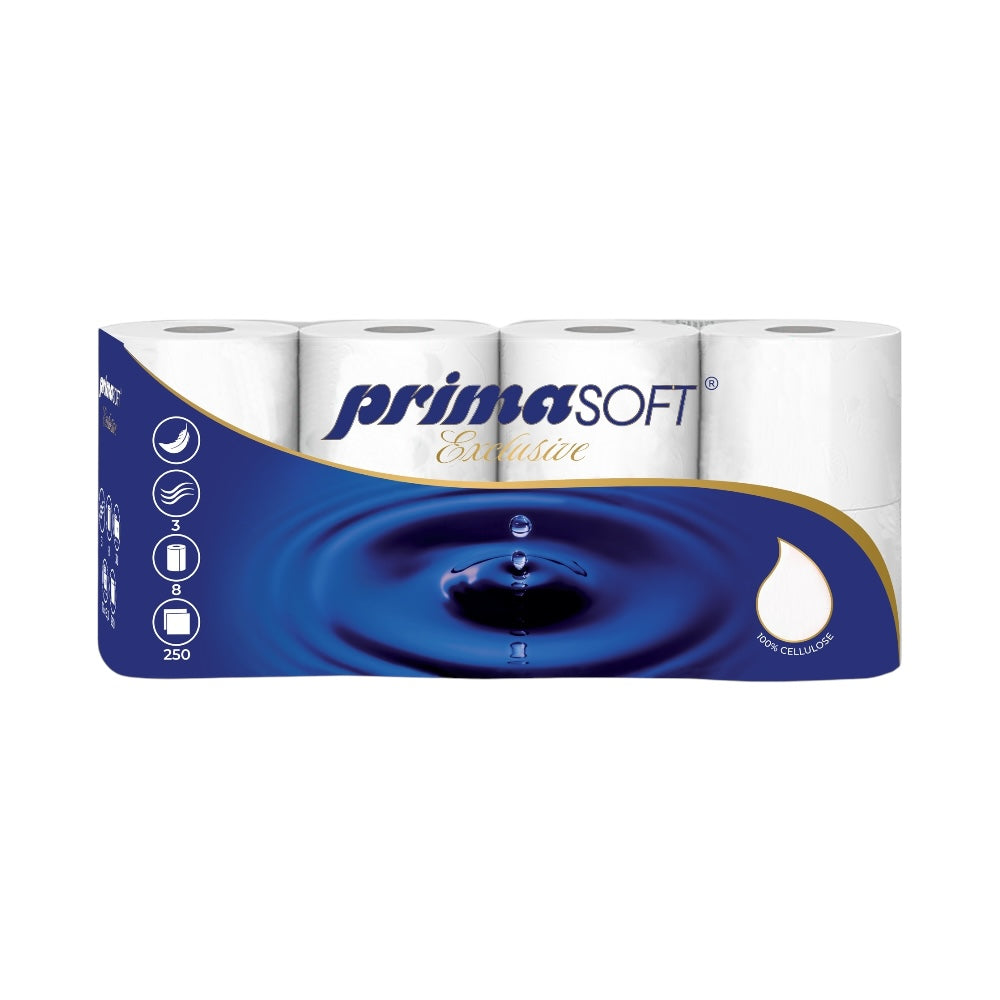 Toaletný papier PrimaSoft Exclusive 3-vrstvový 30m 8ks