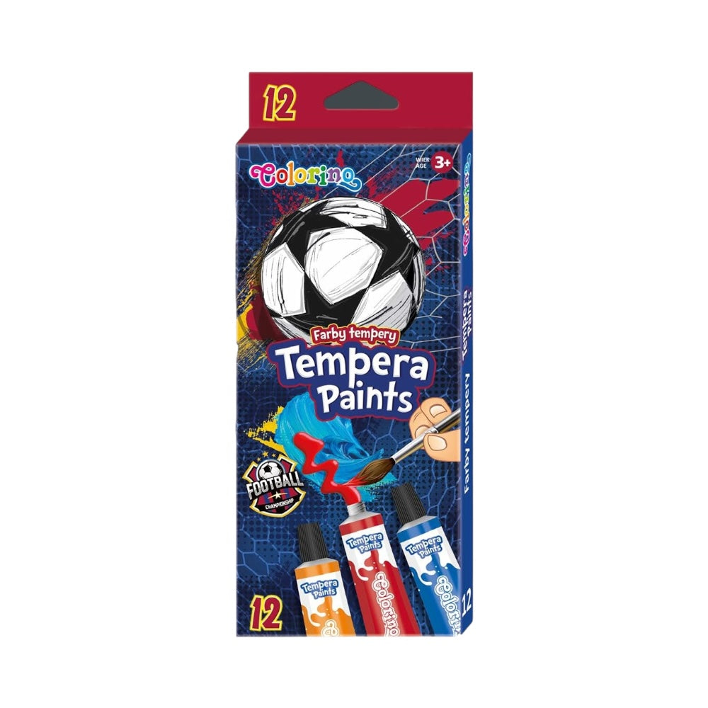 Colorino temperové farby 12ml 12 farieb v tube FOOTBALL