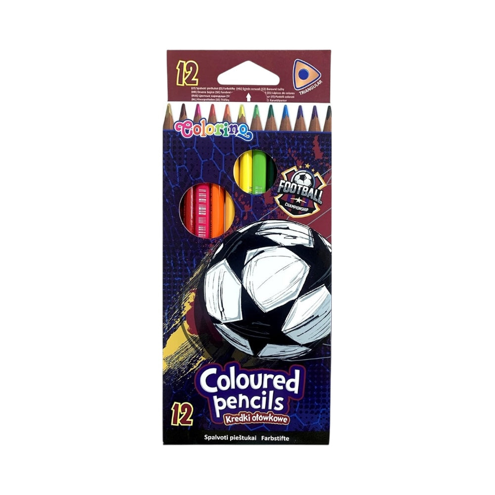 Colorino pastelky trojhranné FOOTBALL 12 farieb
