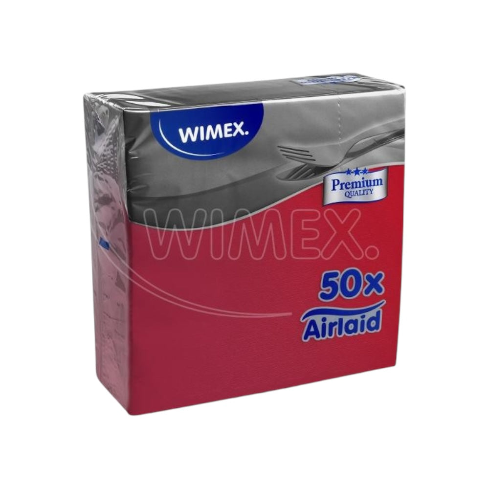 Servítky premium 40x40 červené 50ks